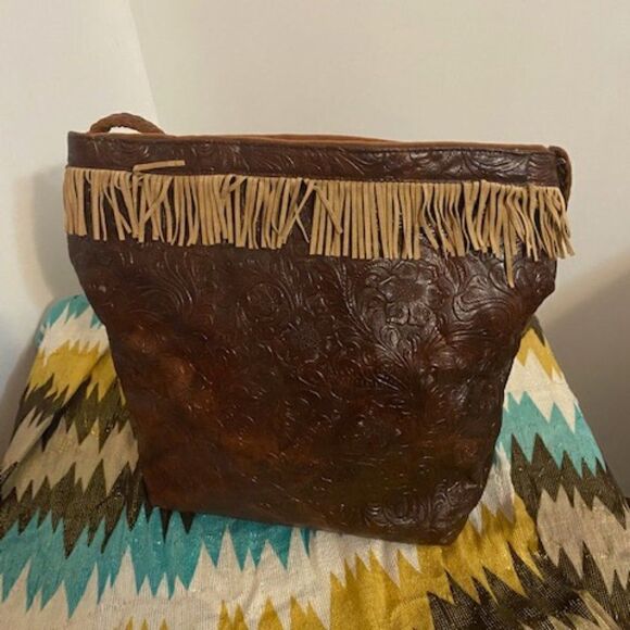 Purse-N-Alites by Nancy Brown Vegan bag with fringes - Picture 1 of 5